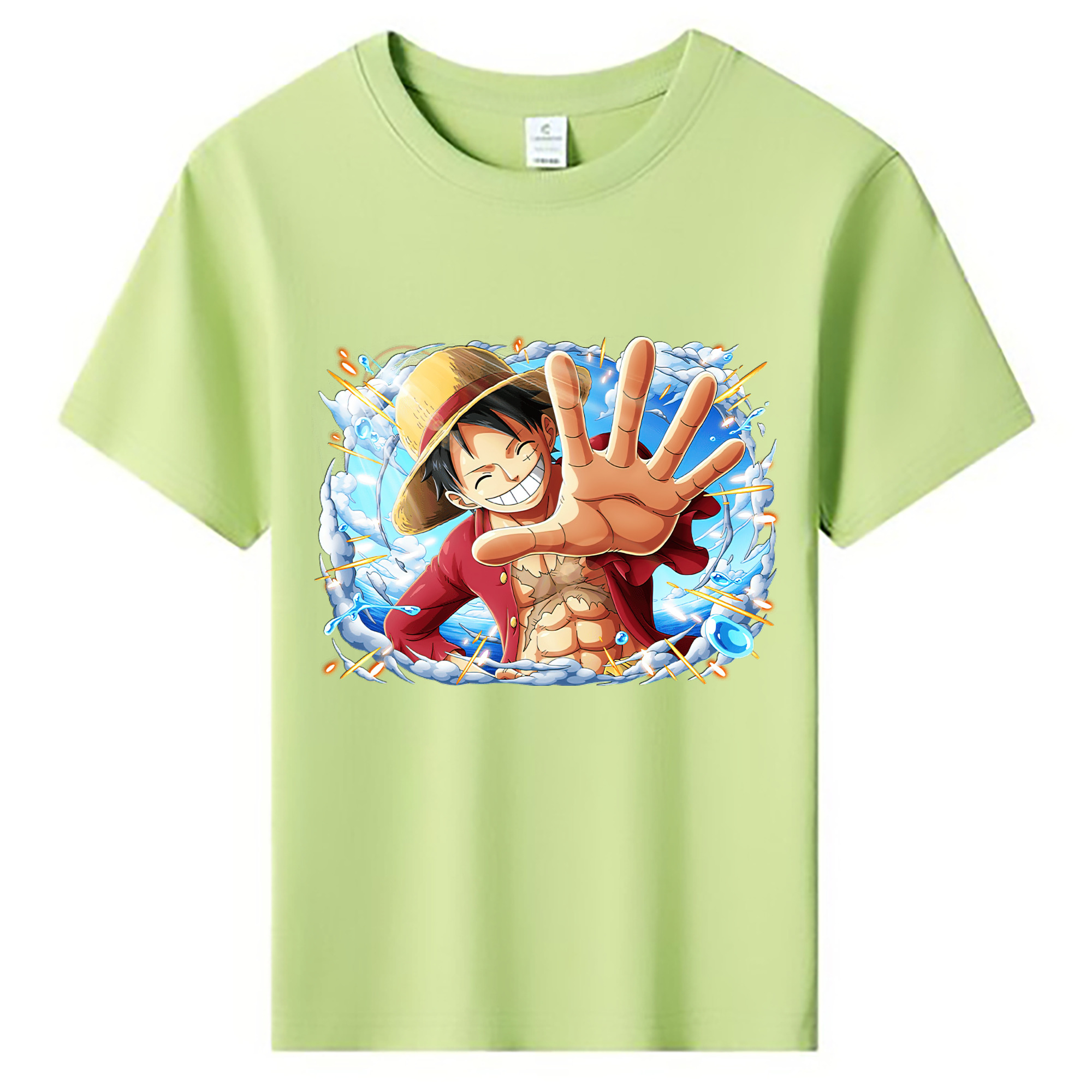 ワンピース モンキー・D・ルフィ ONE PIECE Monkey D. Luffy 綿100％キッズTシャツ（フロントプリント）